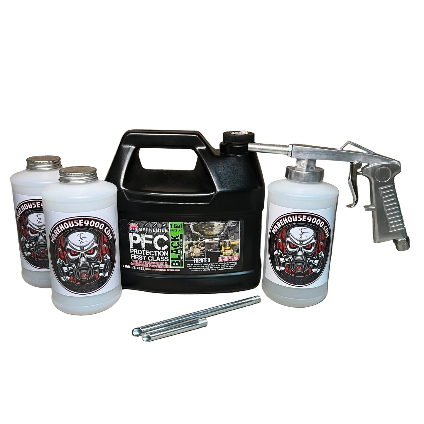 Berkebile PFC Black astro economy undercoating spray gun with bottle and rust protection fluid for automotive undercoating application