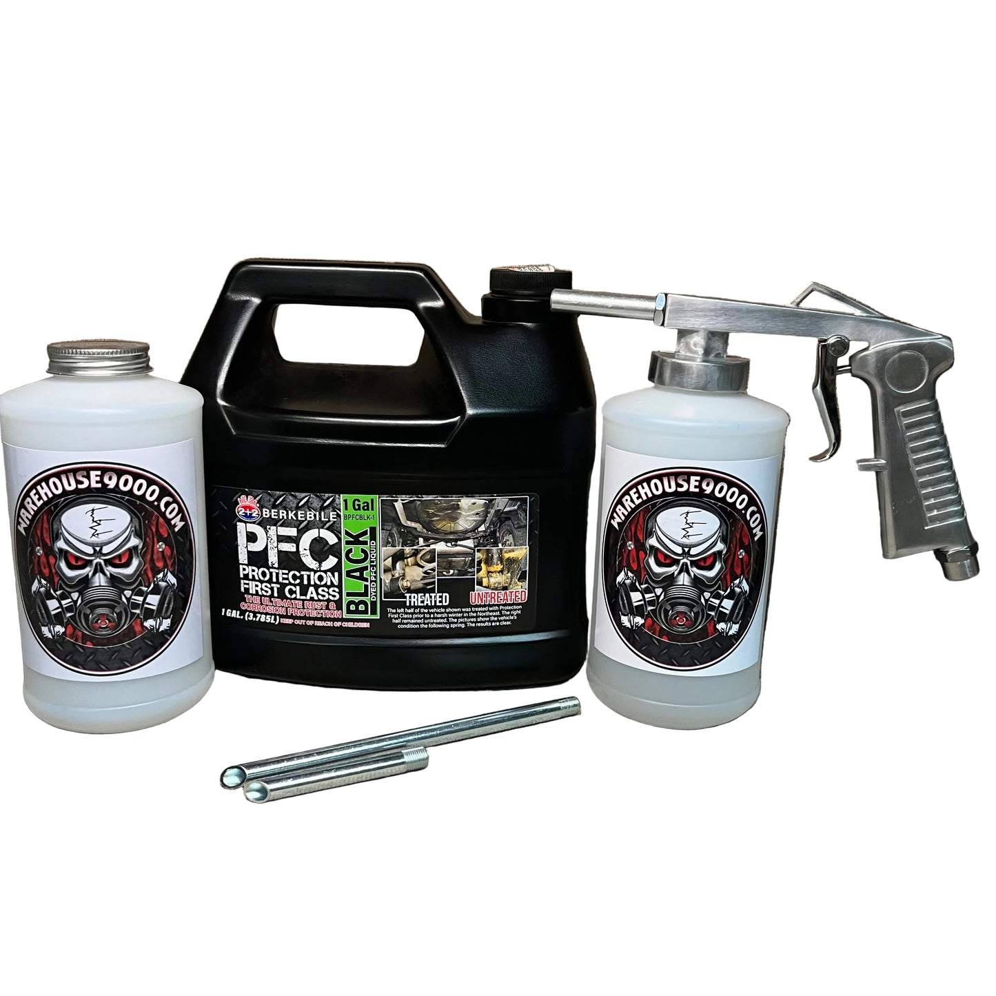 Berkebile PFC Black astro economy undercoating spray gun with bottle and rust protection fluid for automotive undercoating application