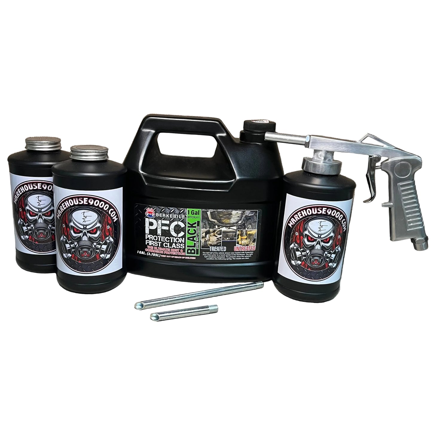 Berkebile PFC Black astro economy undercoating spray gun with bottle and rust protection fluid for automotive undercoating application