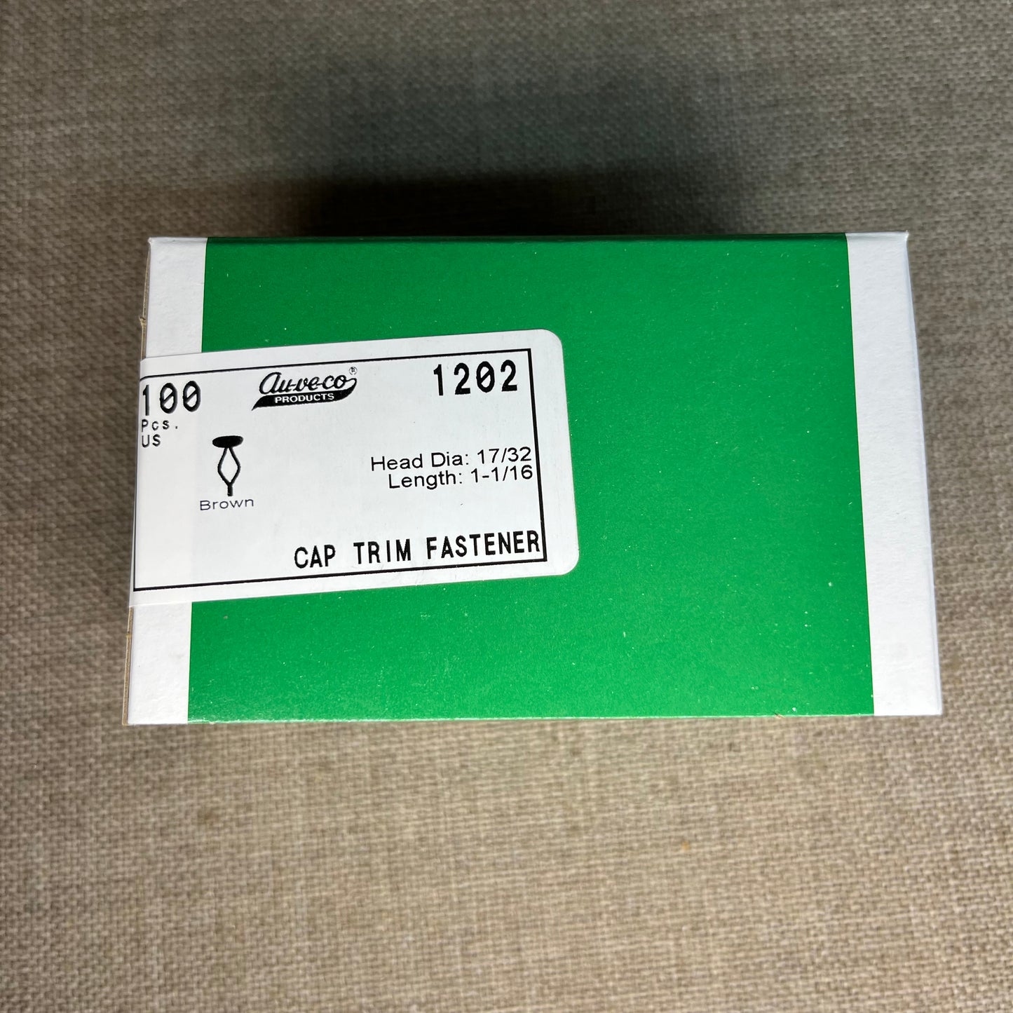 Trim Cap Fastener For Automobiles 100 pcs Auveco 1202 Universal & General Use