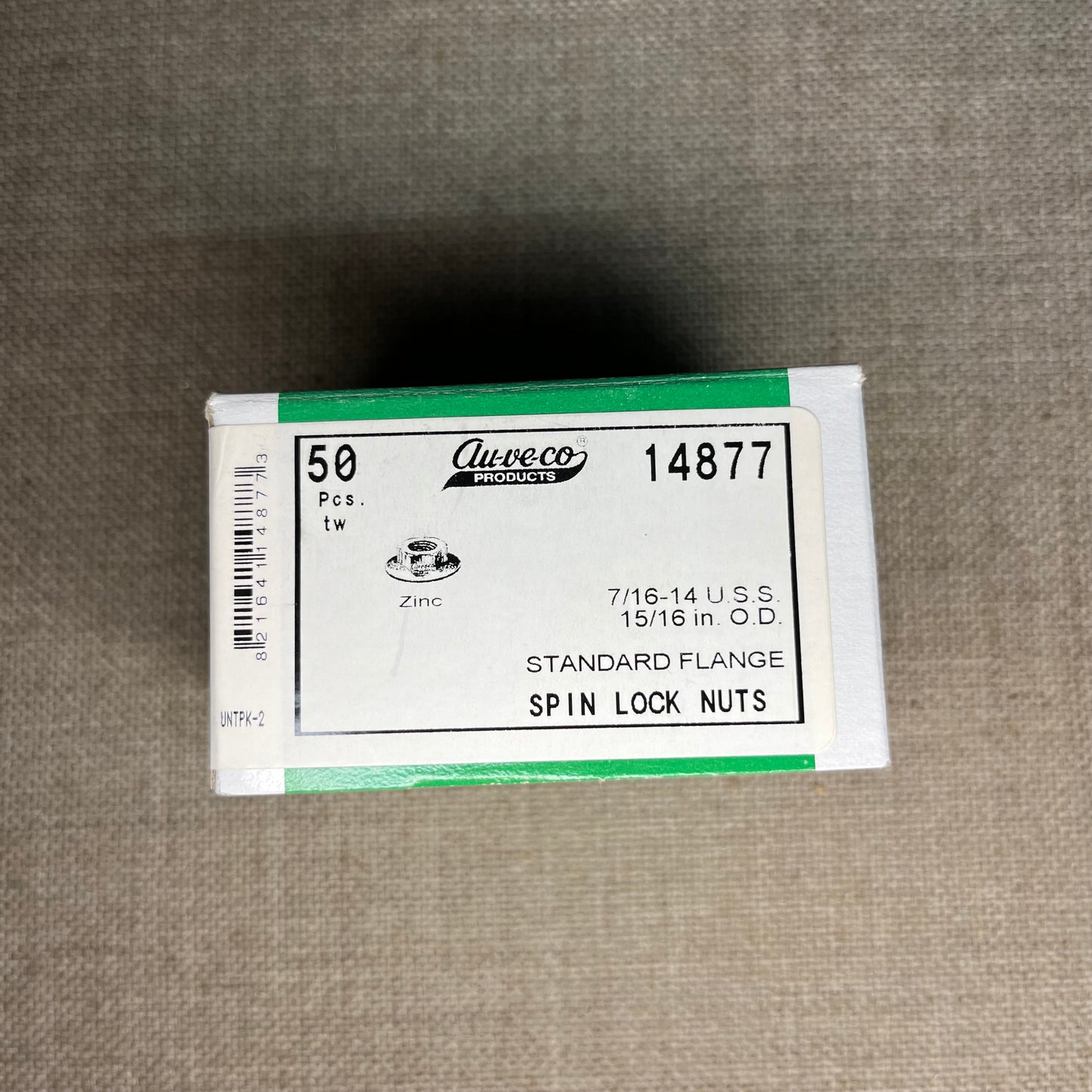 Standard Flange Spin Lock Nuts With Serrations Auveco 14877