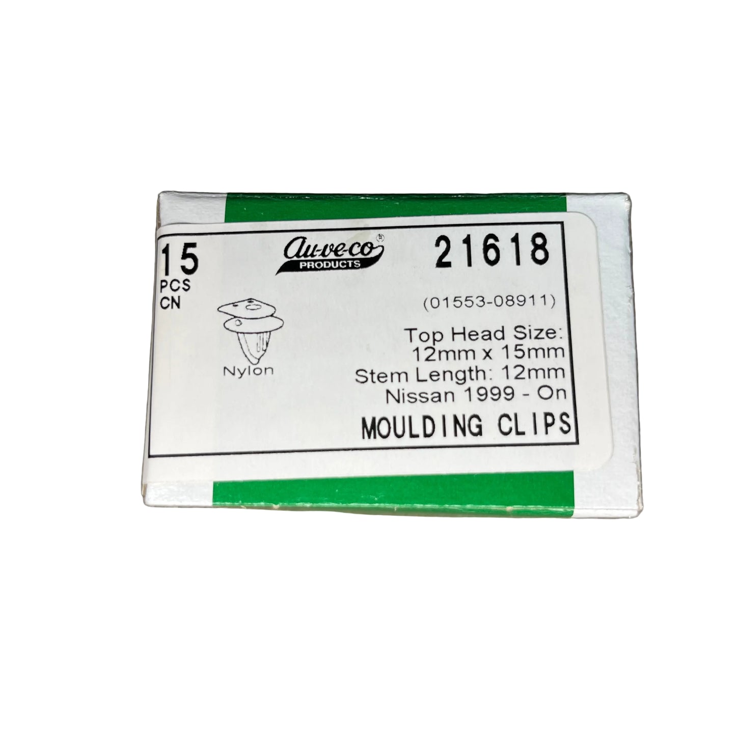 Auveco 21618 Scuff Plate Moulding Clips For Nissan 01553-08911 Maxima 15 Pcs.