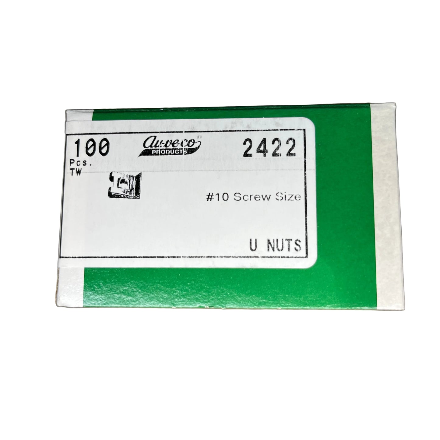 Auveco 2422 U NUT #10 SCREW SIZE .025-.064 PANEL RANGE (100pc)