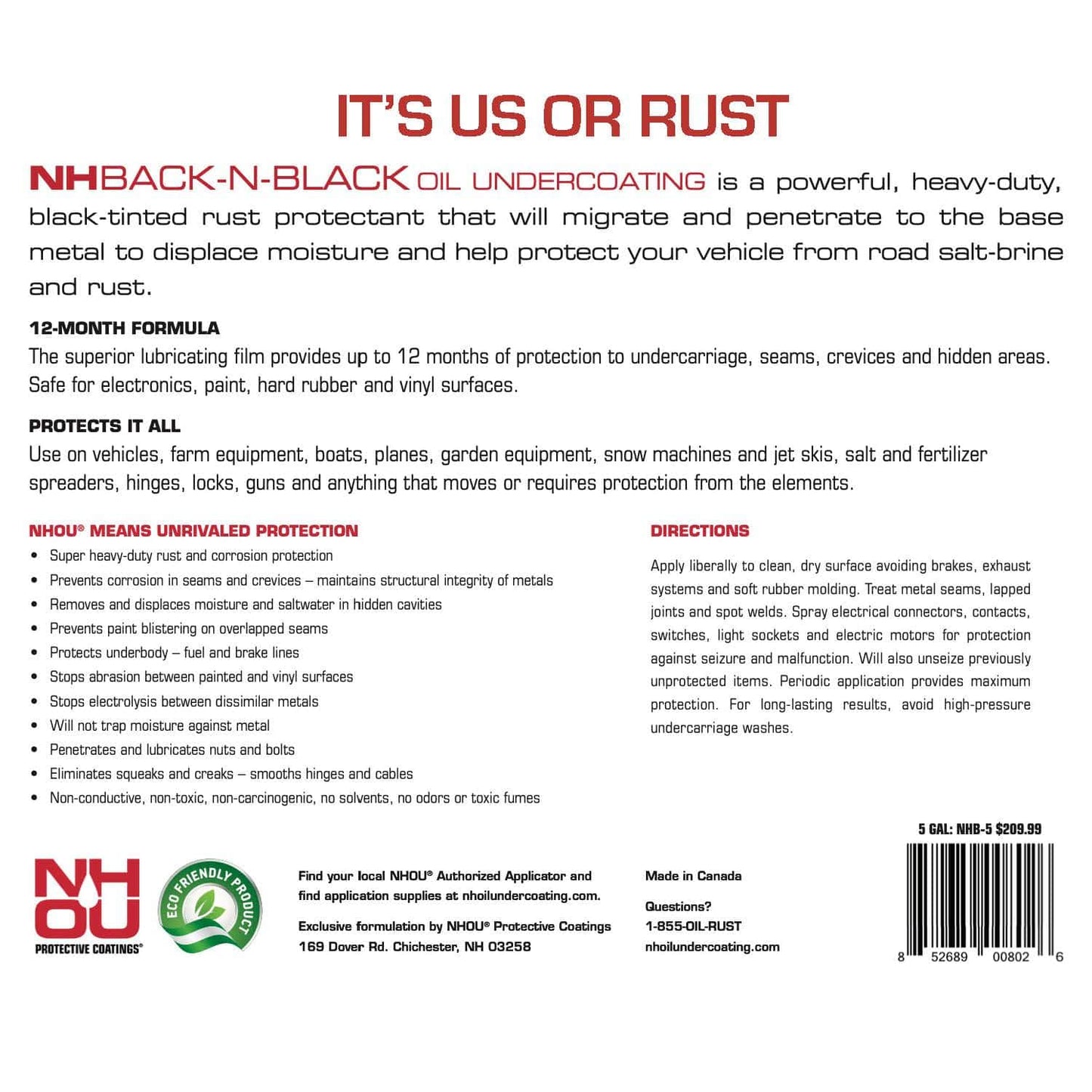 NH Oil Black Rust Prevention Spray – 1 Gallon