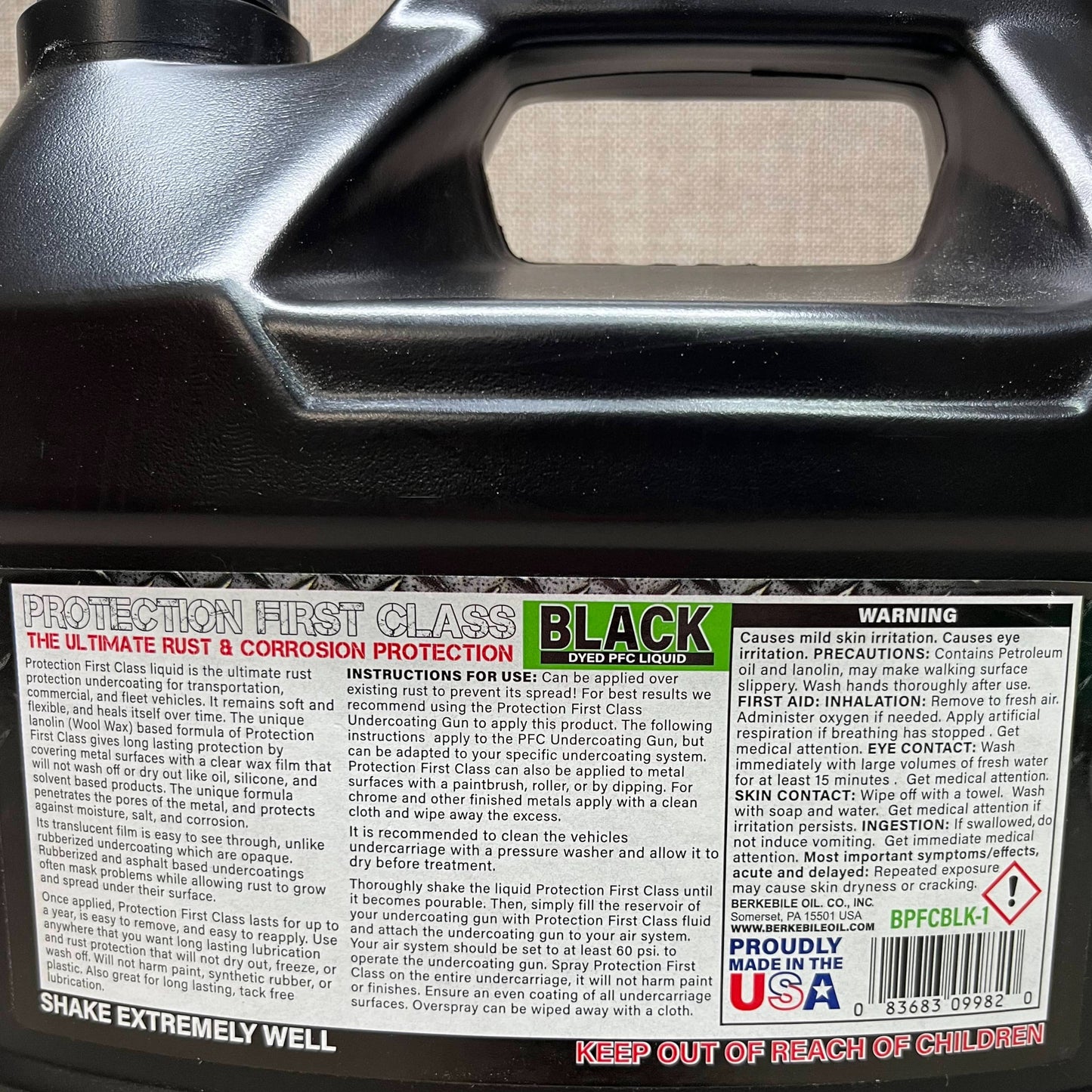 1 Gallon PFC Black, Standard Economy Undercoating Spray Gun, 1 Quart Bottle, and 50 Rust Plugs