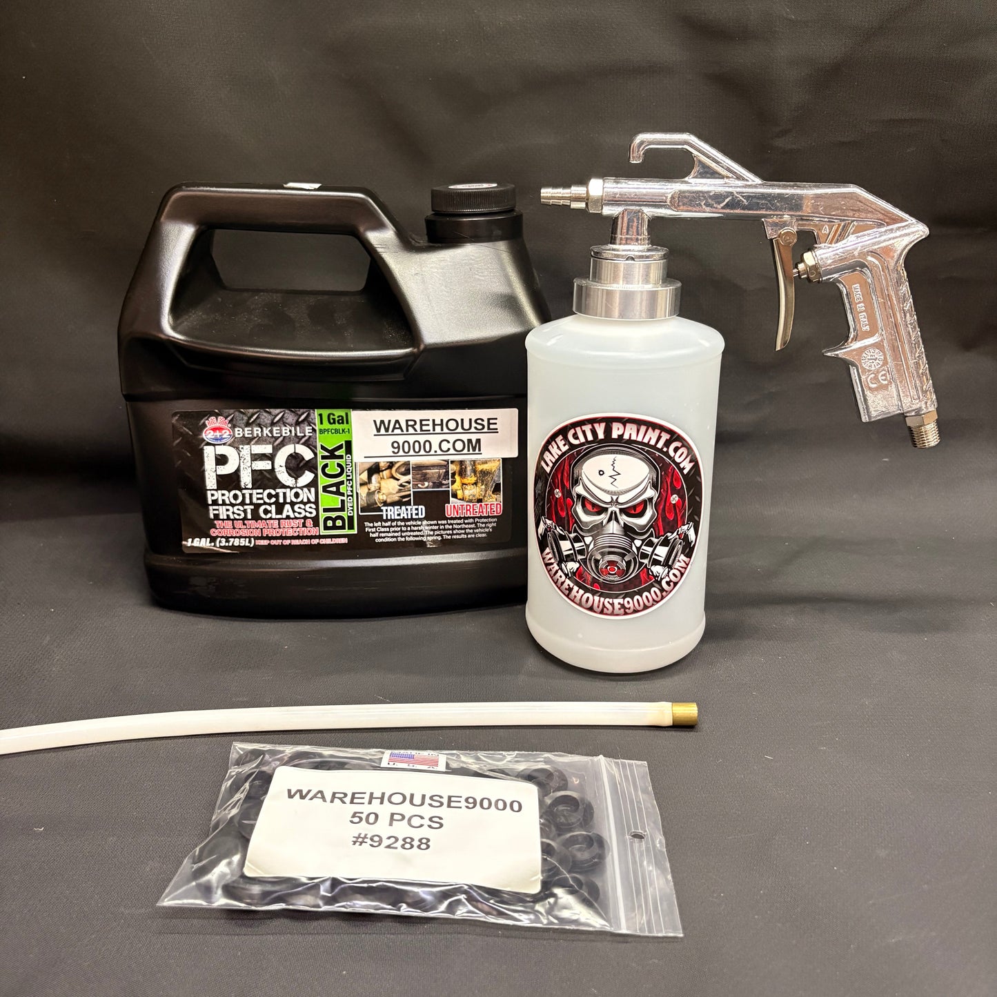 Gal. PFC Black, Semi Pro Undercoating Gun, 1 Wand, 1 W Qt. Bottle, and 50 Rust Plugs