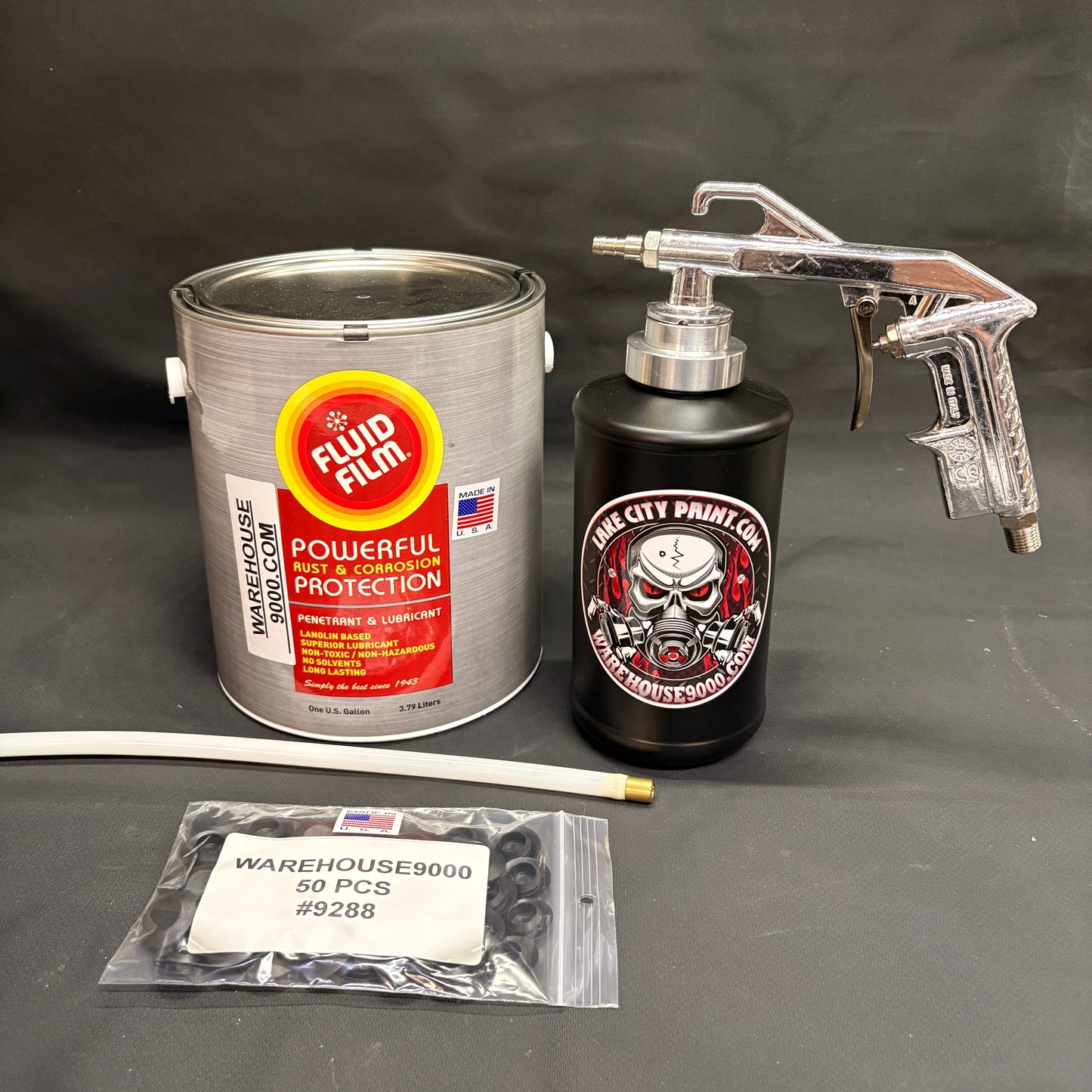 Gal. Fluid Film Amber, Semi Pro Undercoating Gun, 1 Wand, 1 B Qt. Bottle, and 50 Rust Plugs