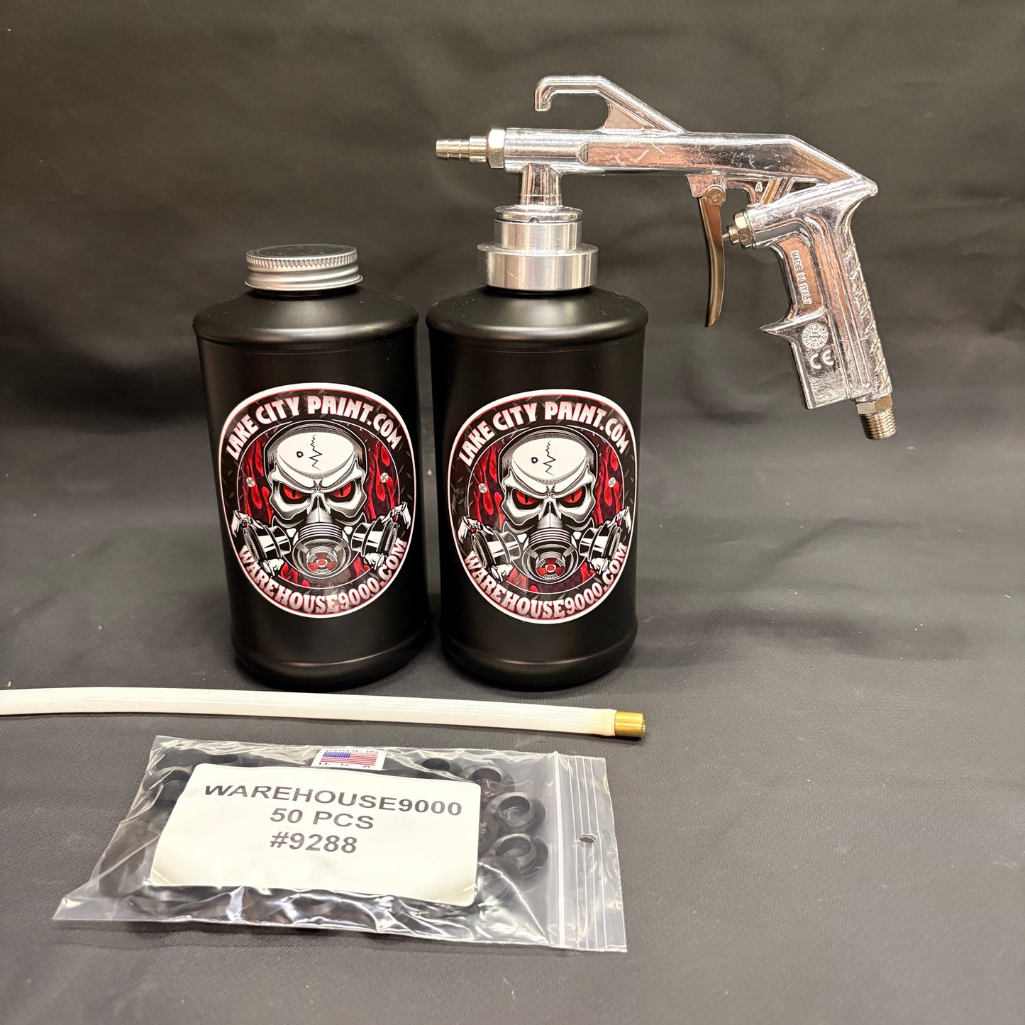 Semi Pro Undercoating Gun, Straight Wand, 2 B Quart Bottles, and 50 Rust Plugs