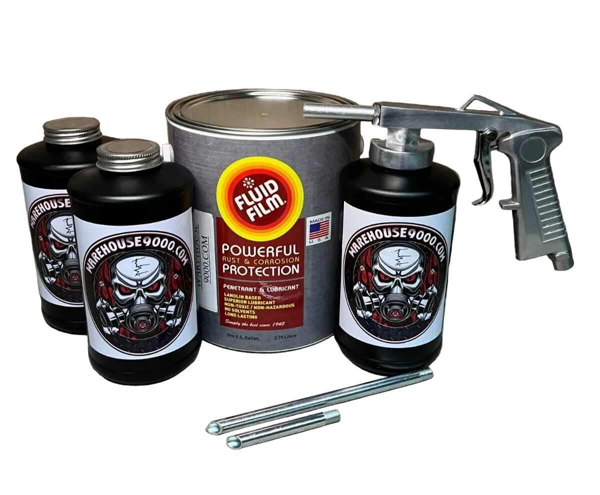 Fluid Film Amber astro economy undercoating spray gun with bottle and rust protection fluid for automotive undercoating application