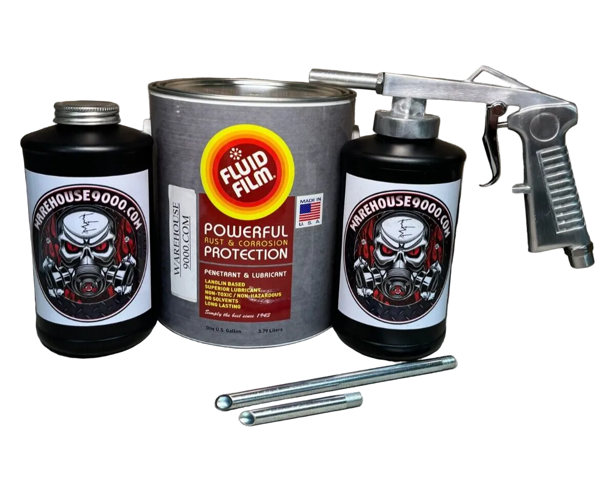 Fluid Film Amber astro economy undercoating spray gun with bottle and rust protection fluid for automotive undercoating application