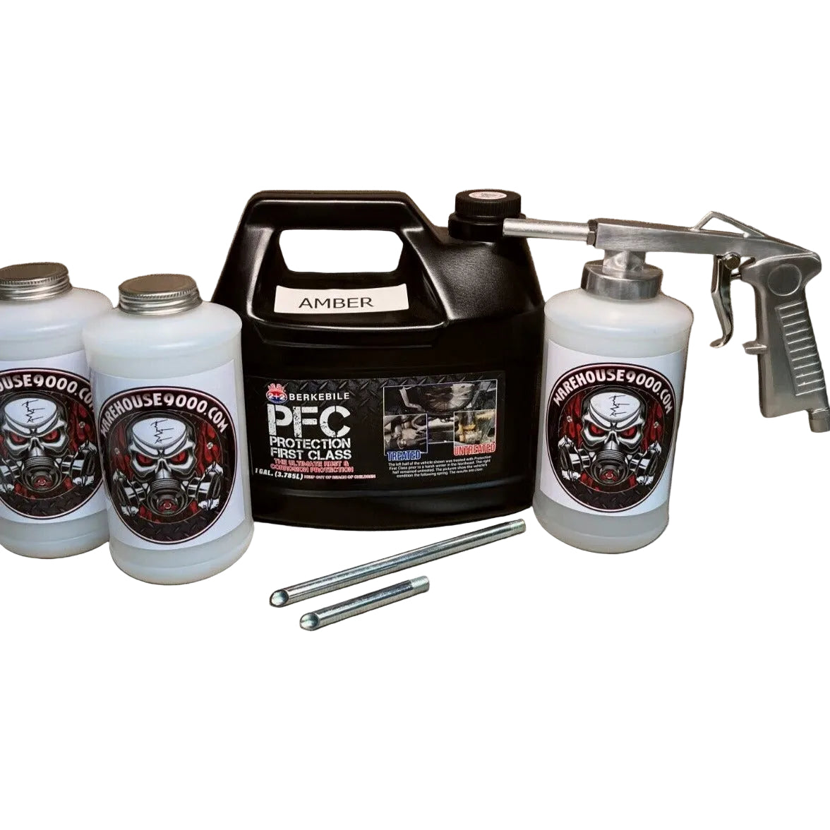 Berkebile PFC Black astro economy undercoating spray gun with bottle and rust protection fluid for automotive undercoating application
