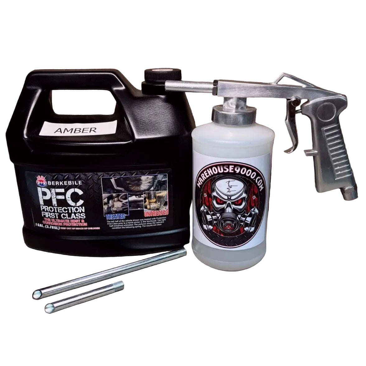 Berkebile PFC Amber astro economy undercoating spray gun with bottle and rust protection fluid for automotive undercoating application