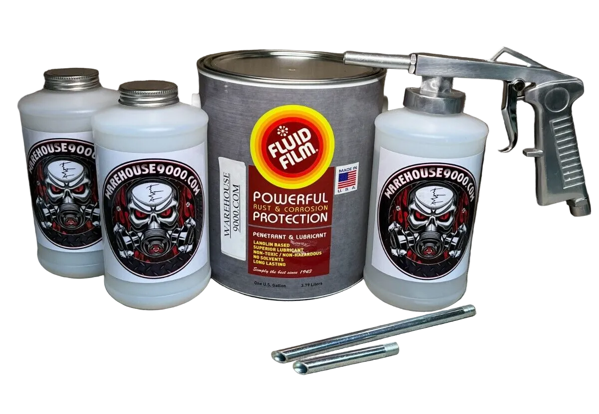 Fluid Film Amber astro economy undercoating spray gun with bottle and rust protection fluid for automotive undercoating application