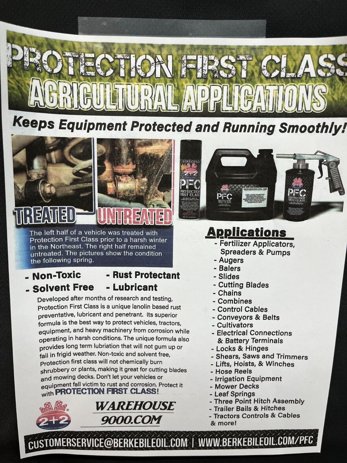 1 Gallon PFC Amber, Pro Undercoating Spray Gun, 2 Spray Wands, 1 Quart Bottle, and 50 Rust Plugs