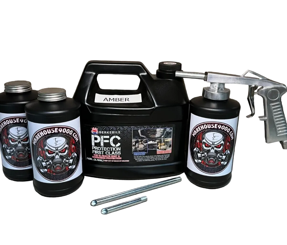 Berkebile PFC Amber astro economy undercoating spray gun with bottle and rust protection fluid for automotive undercoating application