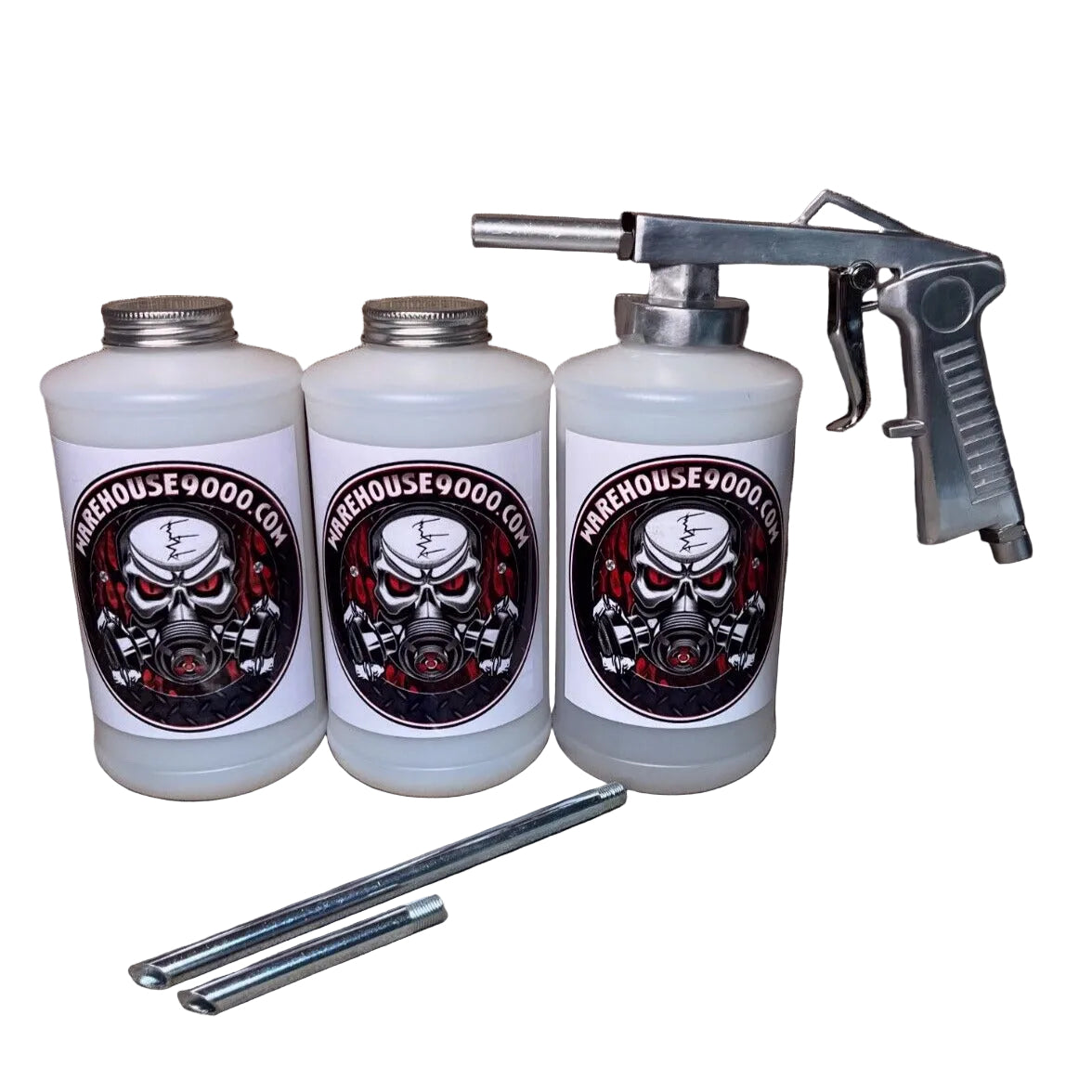 astro economy undercoating spray gun with bottle and rust protection fluid for automotive undercoating application