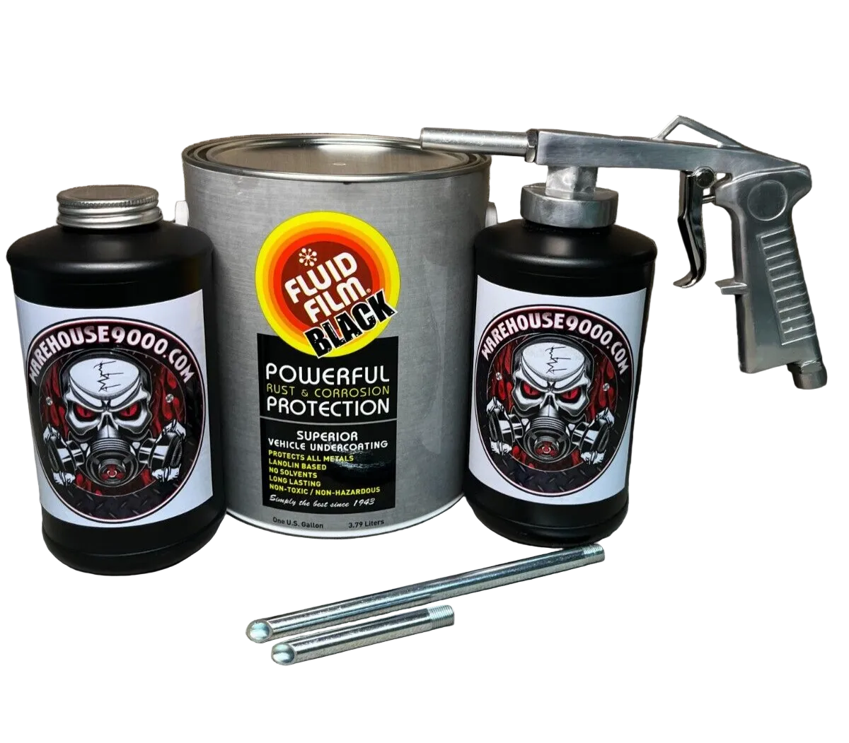 Fluid Film Amber astro economy undercoating spray gun with bottle and rust protection fluid for automotive undercoating application