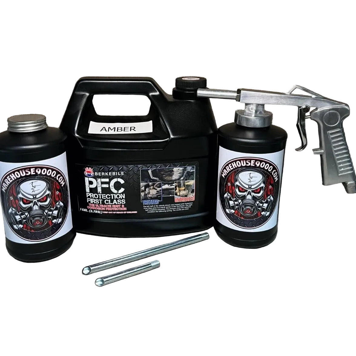 Berkebile PFC Amber astro economy undercoating spray gun with bottle and rust protection fluid for automotive undercoating application