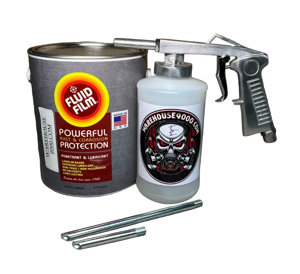 Fluid Film Amber astro economy undercoating spray gun with bottle and rust protection fluid for automotive undercoating application