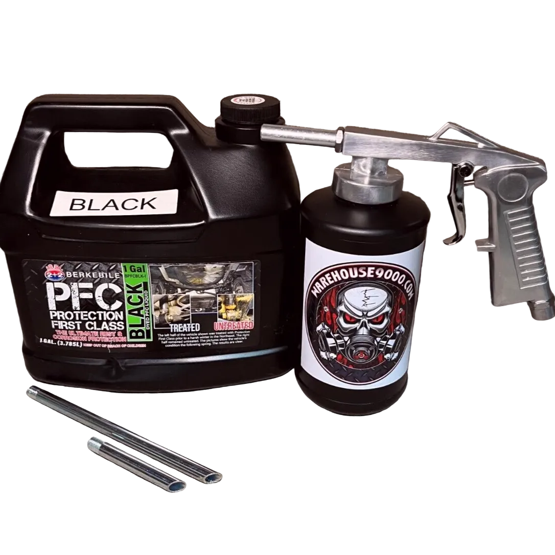 Berkebile PFC Black astro economy undercoating spray gun with bottle and rust protection fluid for automotive undercoating application