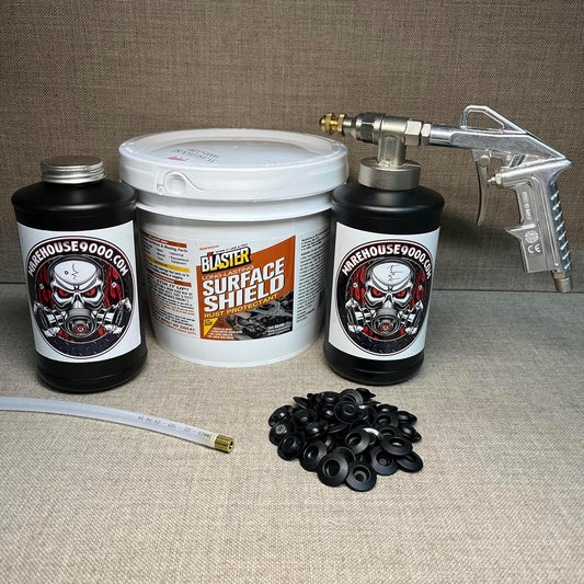 Gallon PB Blaster Surface Shield, with Pro Undercoating Spray Gun, Straight Wand, 2 Quart Bottle, and 50 Rust Plugs