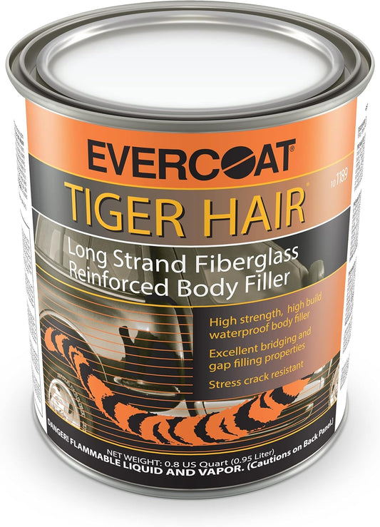 Evercoat Tiger Hair Long Strand Fiberglass Reinforced Filler - Waterproof Filler - 32 Fl Oz WITH HARDENER