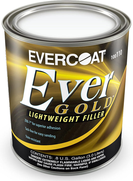 Evercoat EverGold Lightweight Filler - Easy Sanding Body Filler for Professional Use - 128 Fl Oz WITH HARDENER