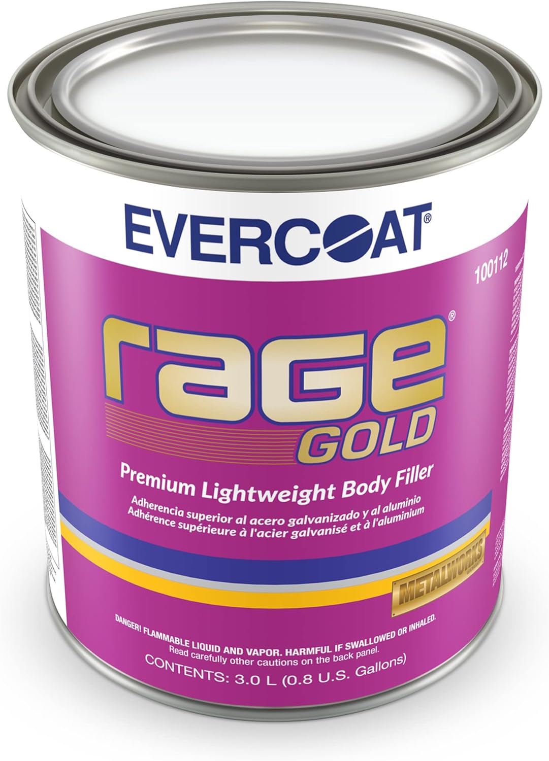 Evercoat Rage Gold Premium Lightweight Body Filler (100112) WITH HARDENER (128 Fl. oz)