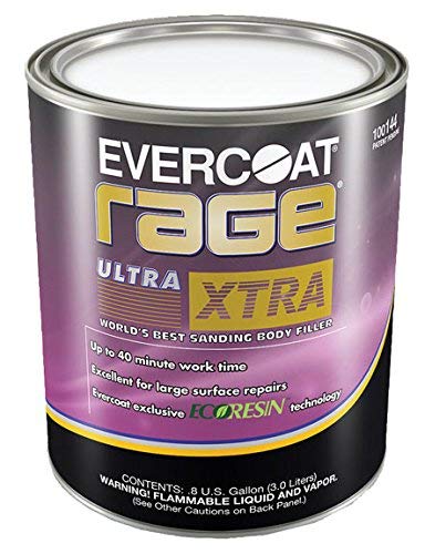 Fibre Glass-Evercoat Rage Ultra Xtra Sanding Body Filler, 0.8 Gallon (FIB-144) HARDENER INCLUDED