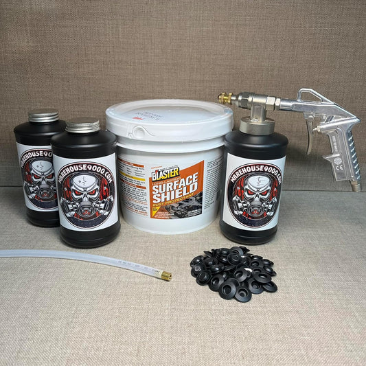 Gallon PB Blaster Surface Shield, with Pro Undercoating Spray Gun, Straight Wand, 3 Quart Bottle, and 50 Rust Plugs