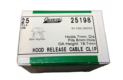 25 Auveco 25198 Hood Release Cable Retainer Clips for 81199-38000