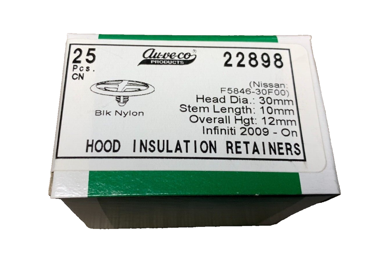 25 Auveco 22898 Hood Insulator Retainers F5846-30F00