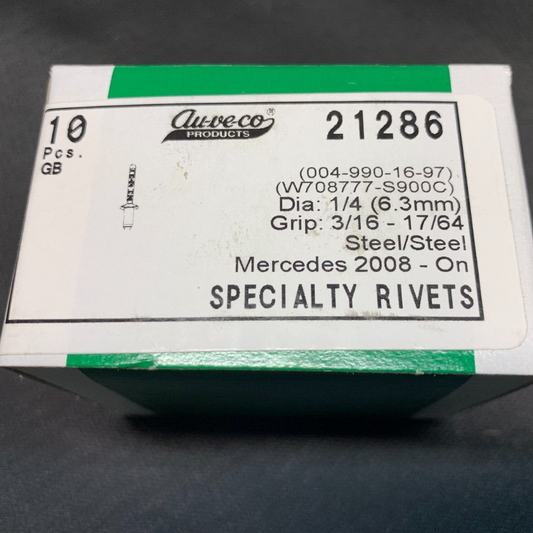 10-Auveco 21286 Specialty Rivet for Ford & Mercedes Benz, Steel on Steel