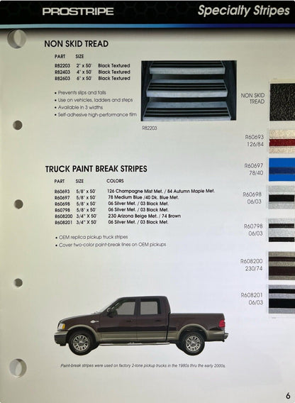 Prostripe Newest Pinstripe, Vinyl  Product Catalog and color Guide V.63 USA