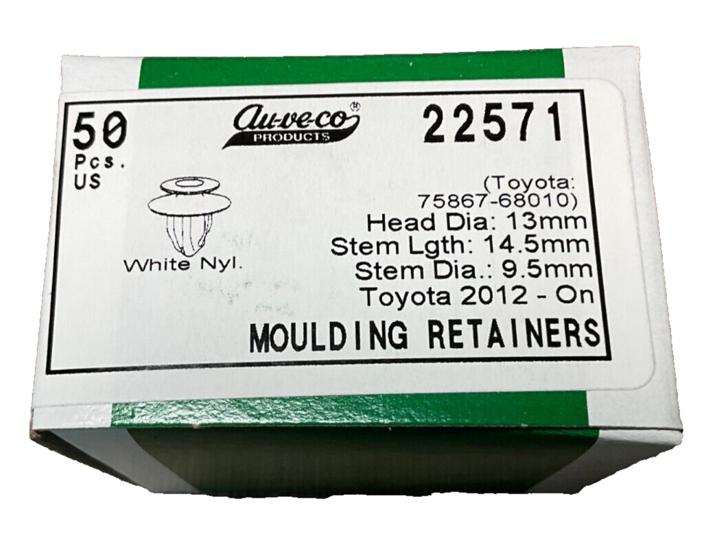 50 Auveco 22571 Rocker Moulding Retainer for Toyota 75867-68010