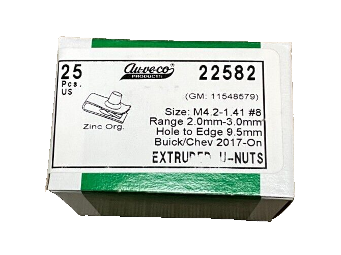 25 Auveco 22582 U-Nut, GM 11548579,A303