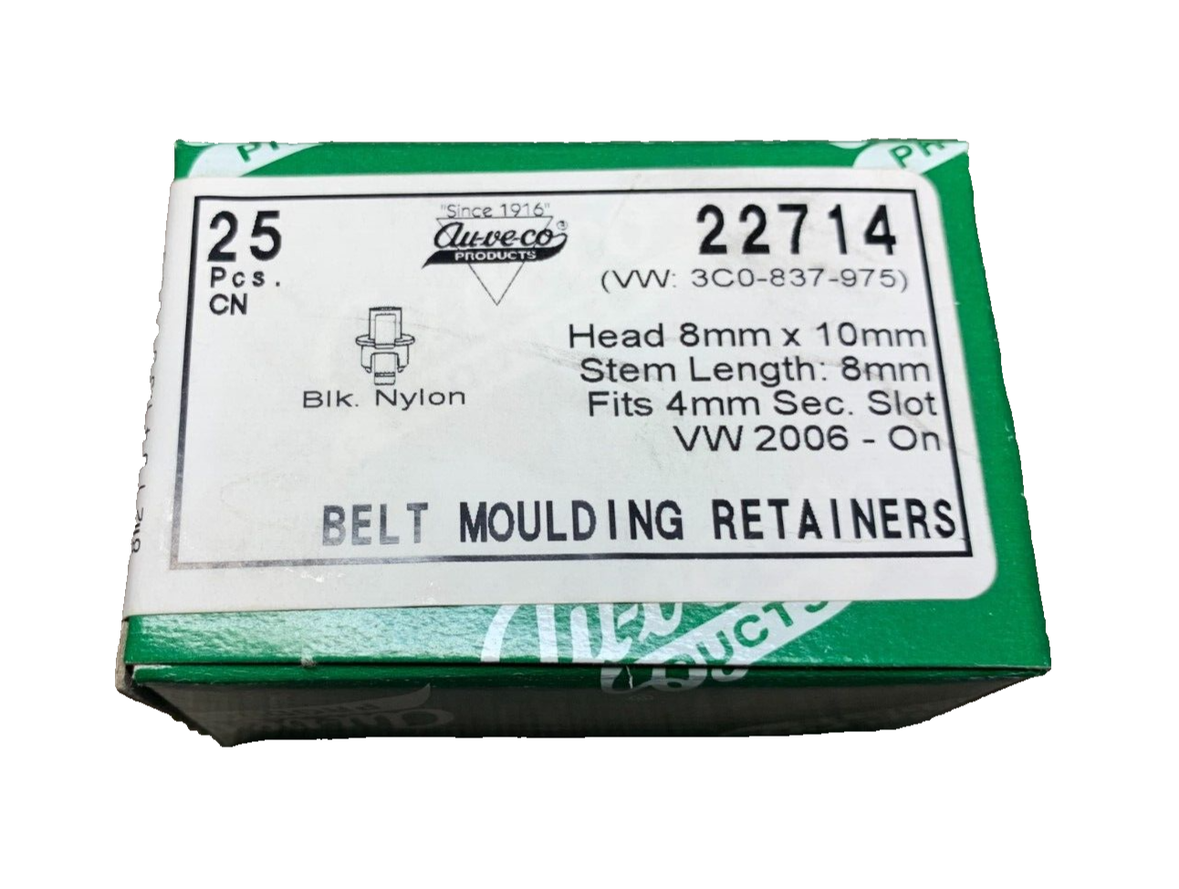 25 Auveco 22714 Belt Moulding Retainer for VW 3C0-837-975