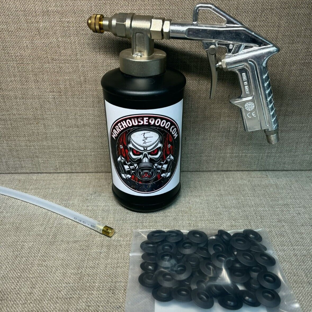 Pro Undercoating Spray Gun with 1 360* Wand, 1 Quart Bottle, and 50 Rust Plugs