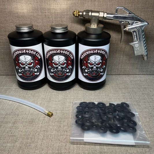 Pro Undercoating Spray Gun with 1 Straight Wand, 3 Quart Bottles, and 50 Plugs