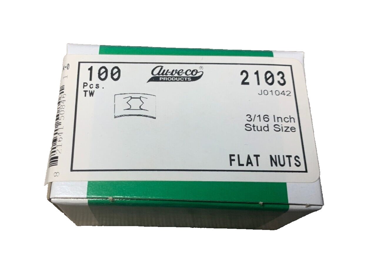 100 Auveco 2103 3/16" Stud Size Flat Speed Nuts 5/8" x 3/8"