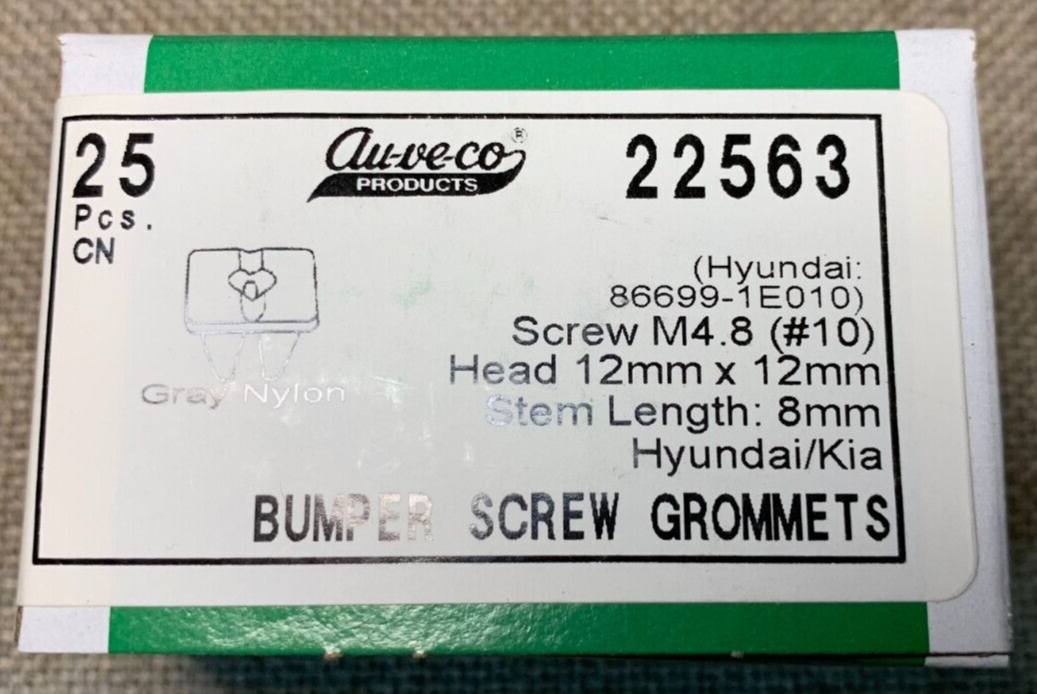 25 Auveco 22563 Bumper Screw Grommet for Hyundai & Kia 86699-1E010
