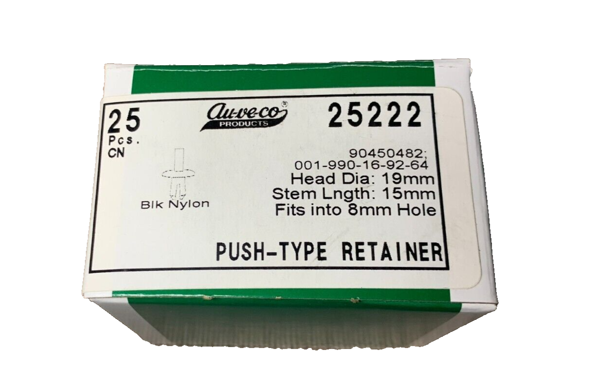 25 Auveco - 25222  Push-Type Retainer 90450482