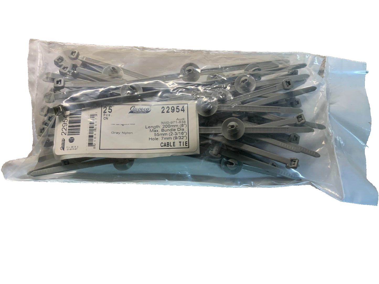 25 Auveco 22954 Drain Hose Zip Tie With Mount, 8", for Aud 3W0-971-838