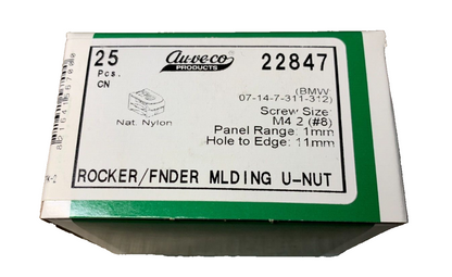 25 Auveco 22847 Rocker & Fender Moulding U-Nut