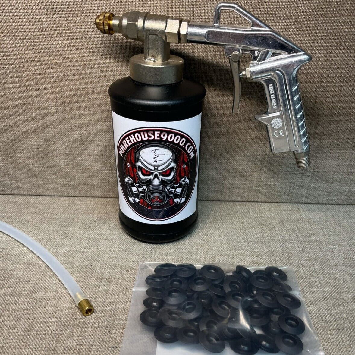 Pro Undercoating Spray Gun with 1 Straight Wand, 1 Quart Bottle, and 50 Plugs