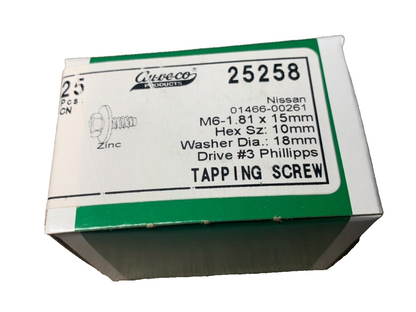 25 Auveco - 25258- Tapping Screw - M6-1.81 x 15mm