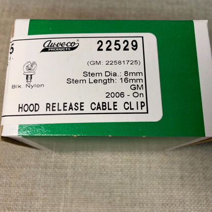 25 Auveco 22529 Hood Release Cable Clip for GM 22581725