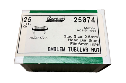 25 Auveco - 25074 - Mazdaa Emblem Tubular Nut LA01-51-958