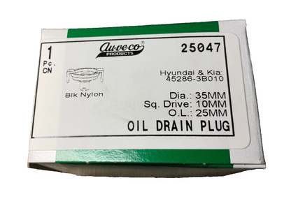 1 Auveco - 25047 - Hundai/Ki  Transmission Level Oil Drain Plug