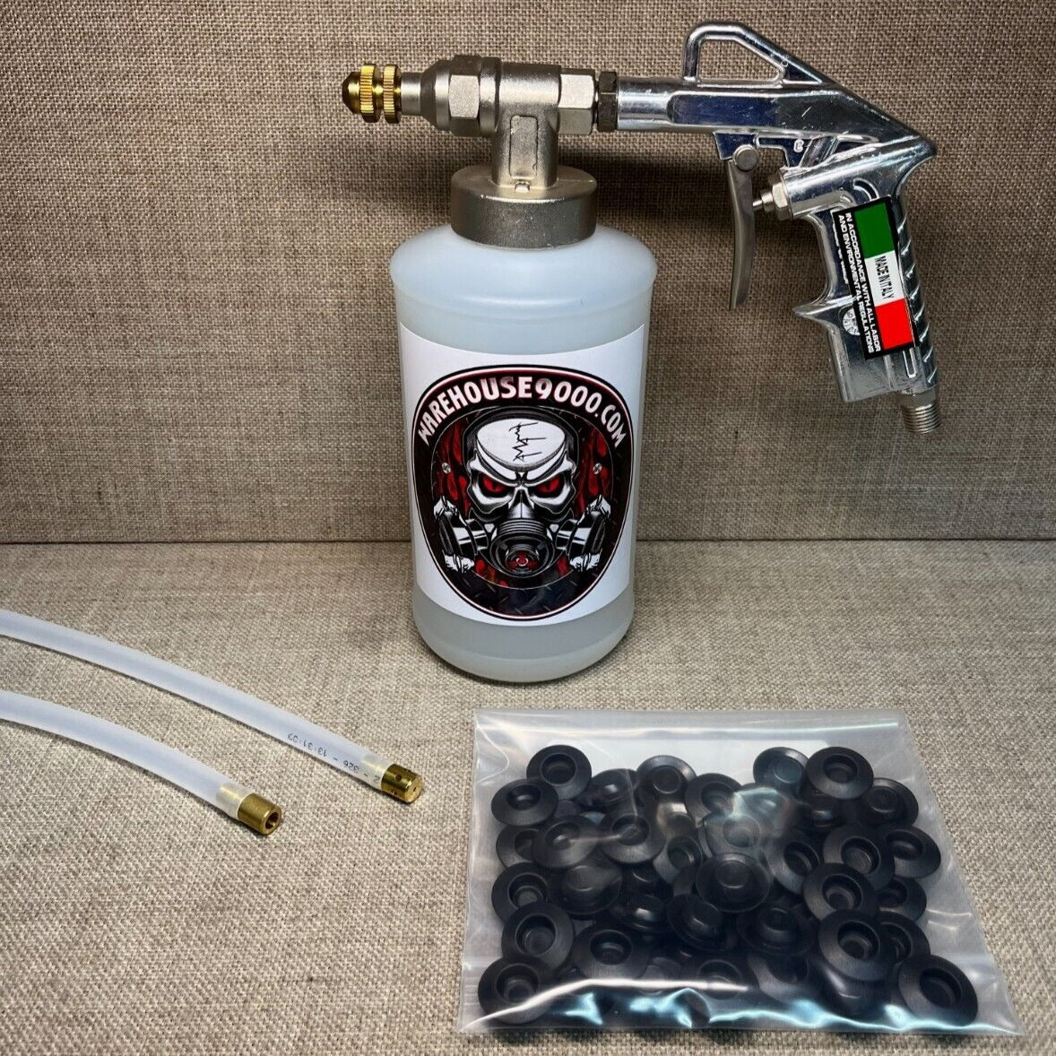 Pro Undercoating Spray Gun with 2 Wands, 1 Quart Bottle, and 50 Rust Plugs